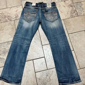 Men’s Rock Revival Pevey Boot cut jeans NWT 34/34